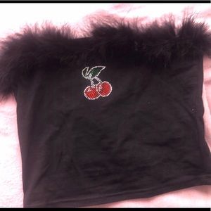 Cherry fur top